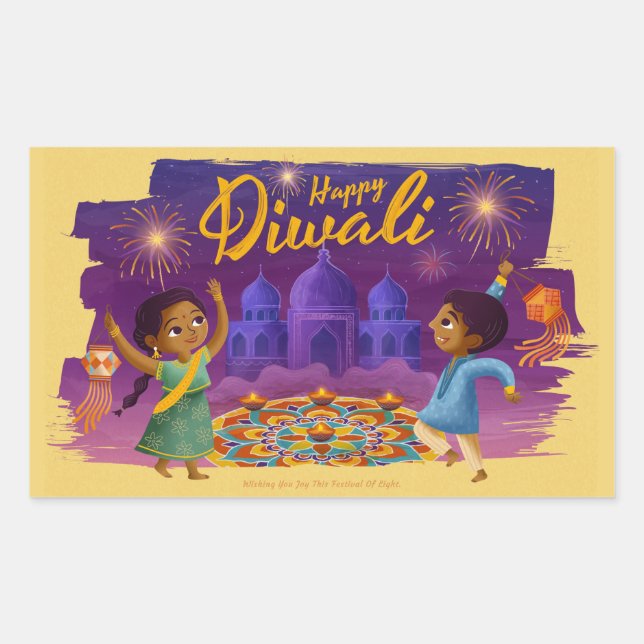 Happy Diwali  Classic Round Sticker (Front)