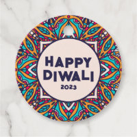 Happy Diwali Colorful Rangoli Greeting Tag