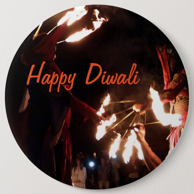 Happy Diwali Colossal Round Badge (Front)