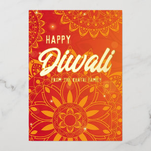 Happy Diwali Colourful Foil Holiday Card