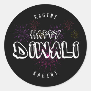 Happy Diwali – customisable and personalised  Classic Round Sticker