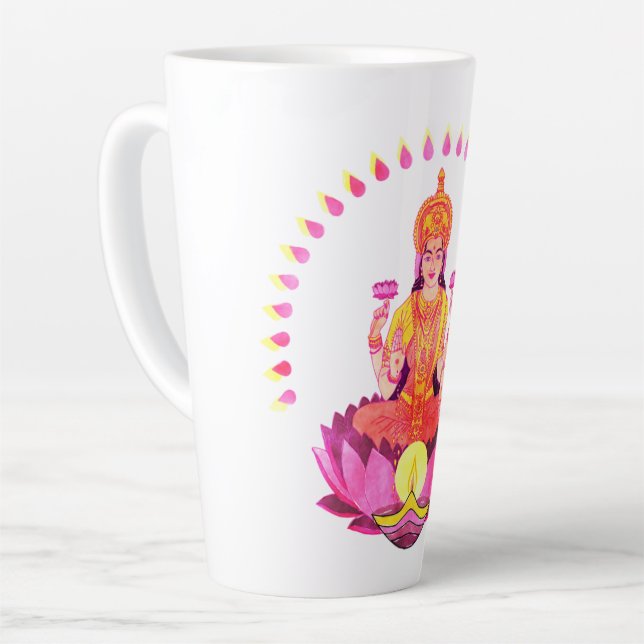 Happy Diwali - Deepalavi Lakshmi Goddess 1 Latte Mug (Left Angle)