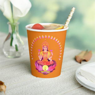 Happy Diwali - Deepalavi Lakshmi Goddess 1 Paper Cups