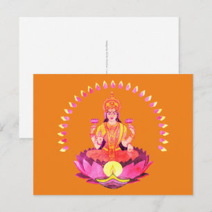 Happy Diwali - Deepalavi Lakshmi Goddess 1 Postcard