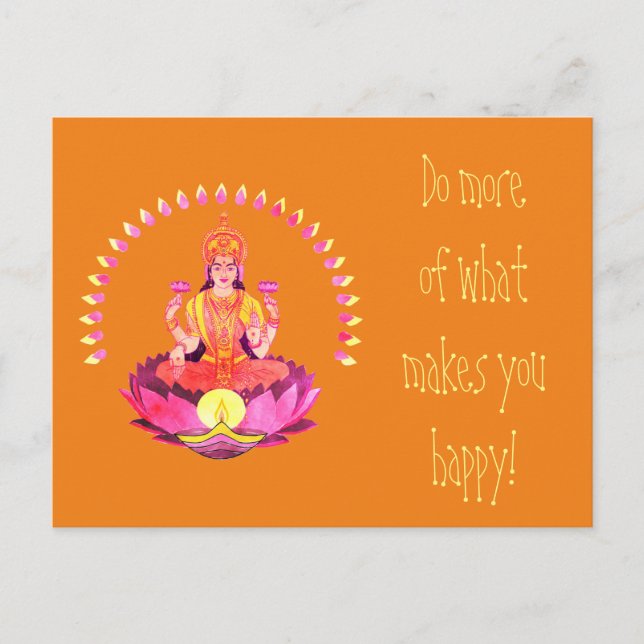 Happy Diwali - Deepalavi Lakshmi Goddess 1 Postcard (Front)