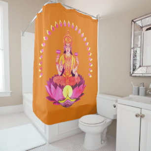 Happy Diwali - Deepalavi Lakshmi Goddess 1 Shower Curtain