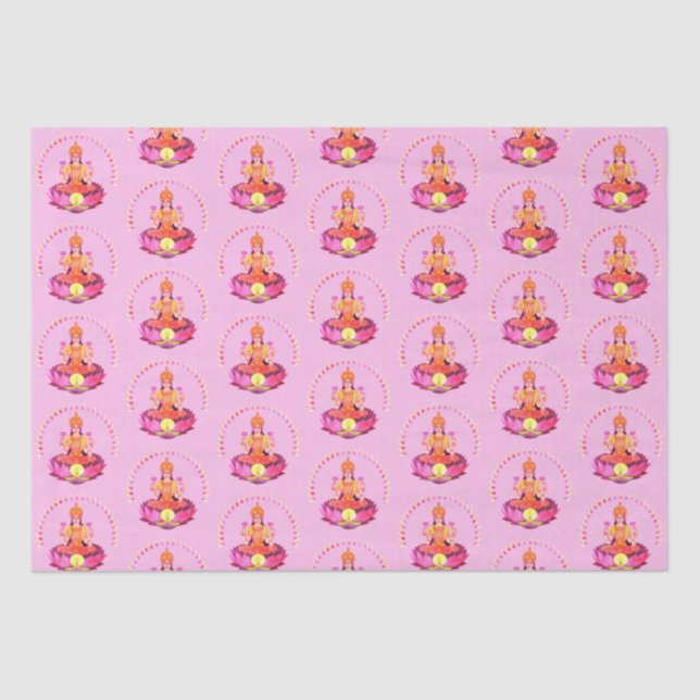 Happy Diwali - Deepalavi Lakshmi Goddess 1 Tissue Paper (Front)