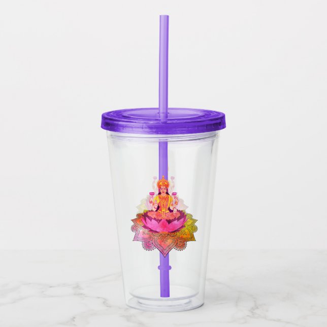 Happy Diwali - Deepalavi Lakshmi Goddess 4 Acrylic Tumbler (Front)