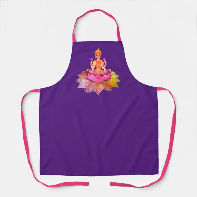 Happy Diwali - Deepalavi Lakshmi Goddess 4 Apron (Front)