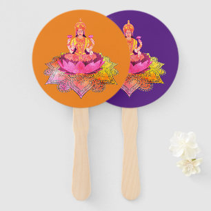 Happy Diwali - Deepalavi Lakshmi Goddess 4 Hand Fan