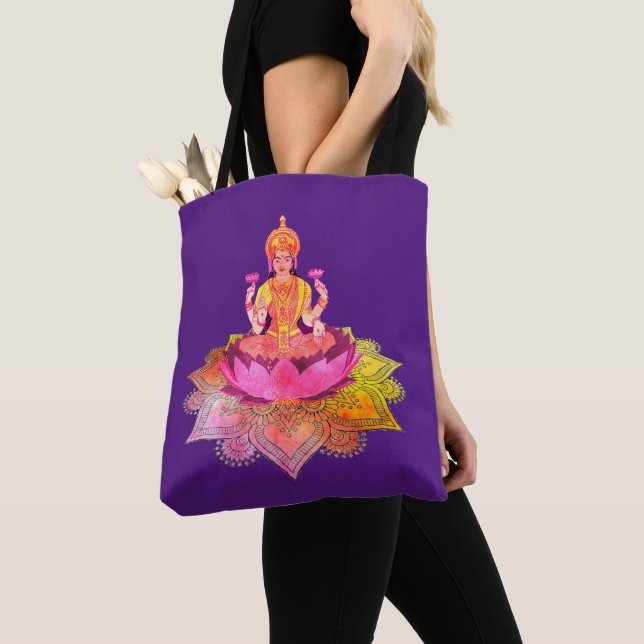 Happy Diwali - Deepalavi Lakshmi Goddess 4 Tote Bag (Close Up)