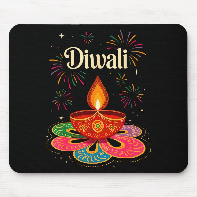 Happy Diwali Deepavali Hindu Indian Festival Of Li Mouse Pad (Front)