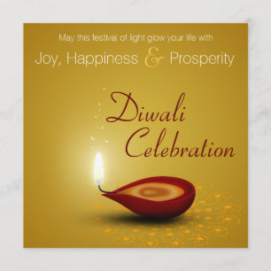 Happy Diwali Diya - Festival of Light Invitation