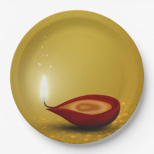 Happy Diwali Diya - Paper Plate