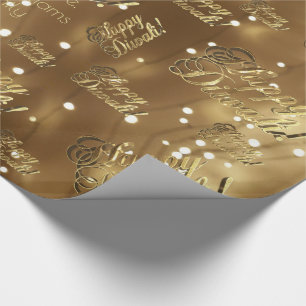 Happy Diwali Elegant Faux Gold Foil Script Wrapping Paper