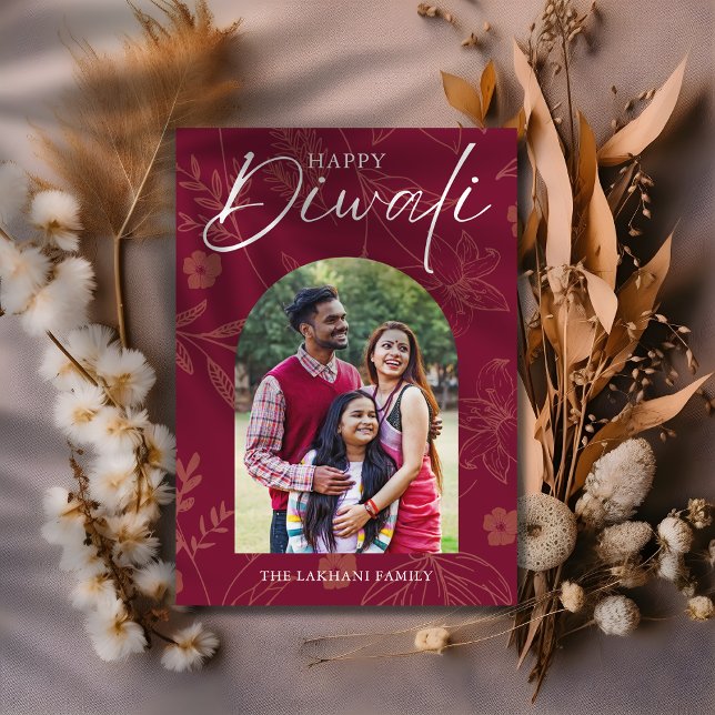 Happy Diwali Family Photo Flat Holiday Card (Creator Uploaded)