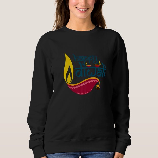 Happy Diwali Festival of Lights 3 Lights For India Sweatshirt (Front)