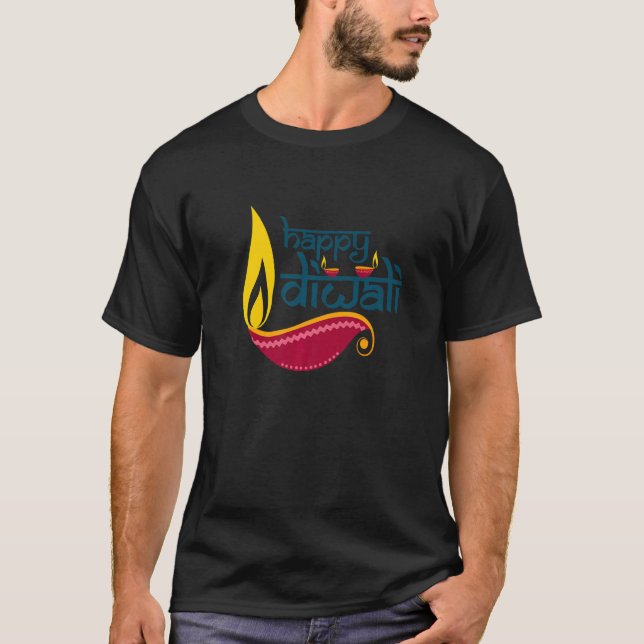 Happy Diwali Festival of Lights 3 Lights For India T-Shirt (Front)