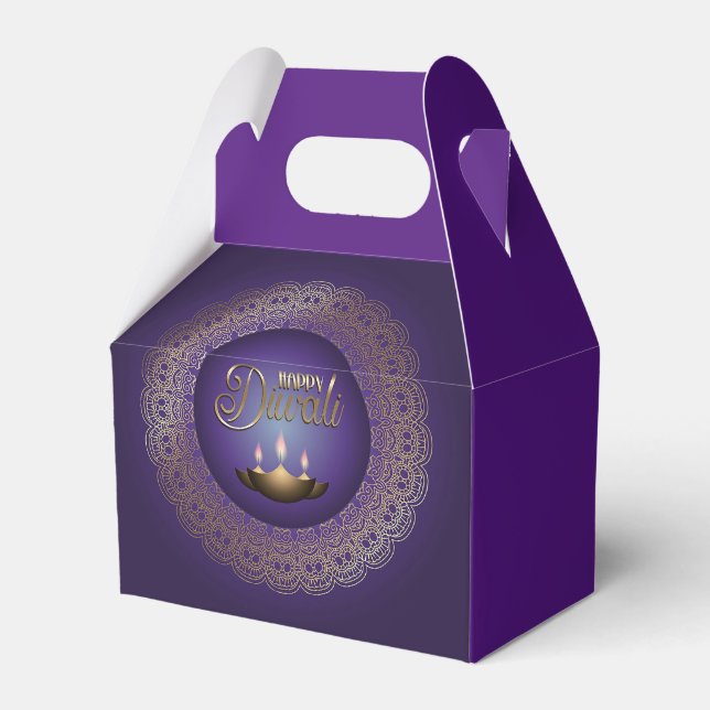 Happy Diwali Festival of Lights Favour Box (Front Side)
