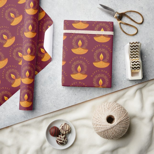 Happy Diwali Festival of Lights  Wrapping Paper (Crafts)