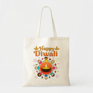 Happy Diwali for Kids Deepavali Wishes Festival o Tote Bag