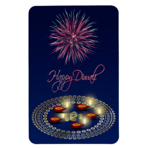 Happy Diwali Ganesha Rangoli - Flexible Magnet