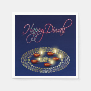 Happy Diwali Ganesha Rangoli - Paper Napkin