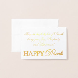 Happy Diwali Gold Foil Elegant Typography Foil Card