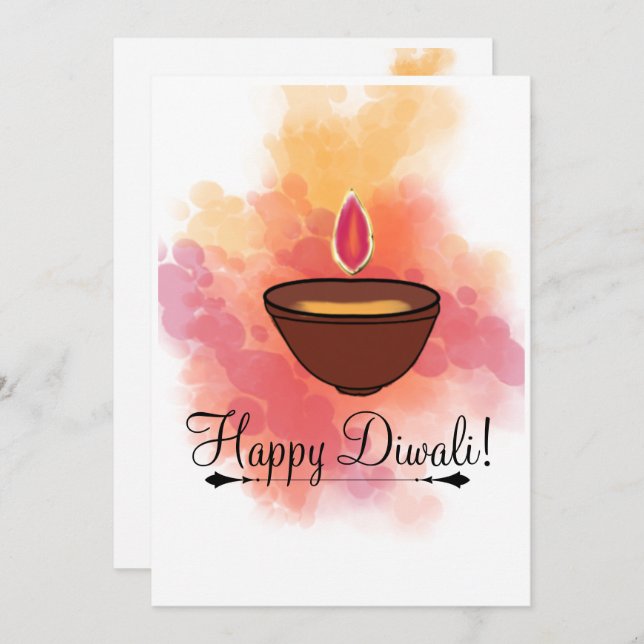 Happy Diwali Greeting Card (Front/Back)