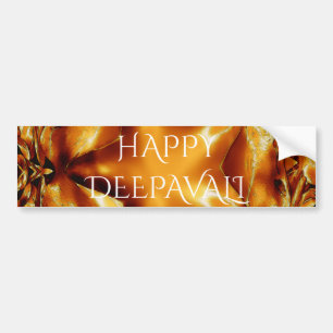Happy Diwali Greeting Gold Copper Shiny Star Bumper Sticker