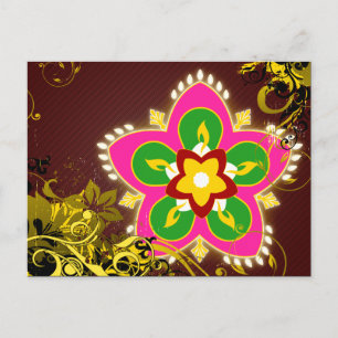happy diwali hi-fi rangoli postcard