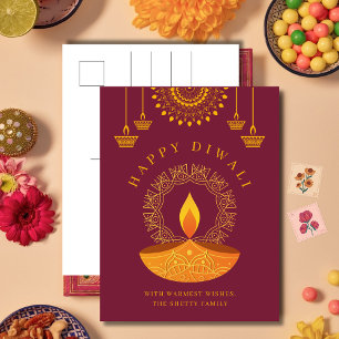 Happy Diwali Hindu Festival of Light Holiday Postcard
