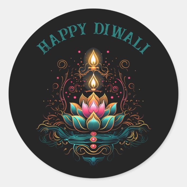 Happy Diwali Hindu The Festival Of Lights Classic Round Sticker (Front)
