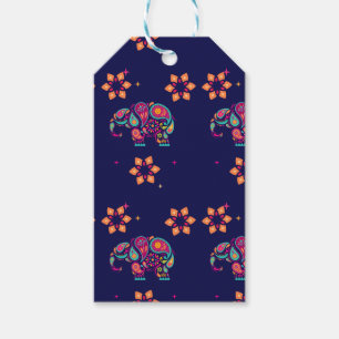 HAPPY DIWALI INDIA INDIAN ELEPHANT MANDALA GIFT TAGS