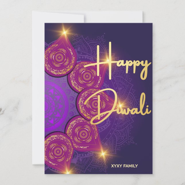 Happy Diwali Indian Festive  Holiday Card (Front)