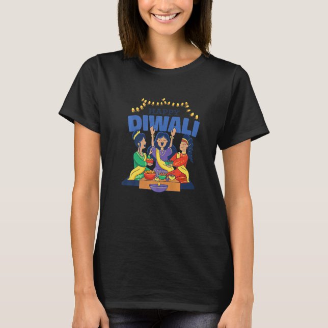 Happy Diwali Indian Women T-Shirt (Front)