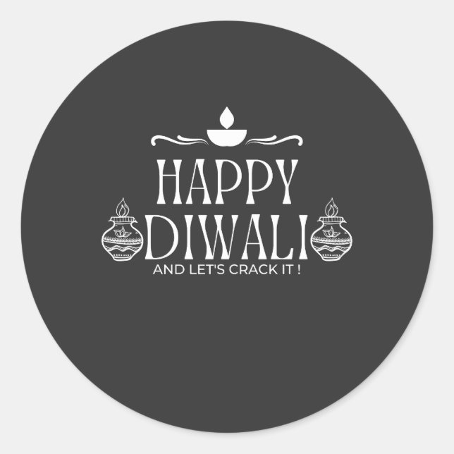 Happy Diwali | Let's Crack it 2024 Classic Round Sticker (Front)