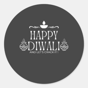 Happy Diwali   Let's Crack it 2024 Classic Round Sticker