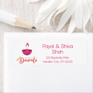 Happy Diwali Modern Return Address Label