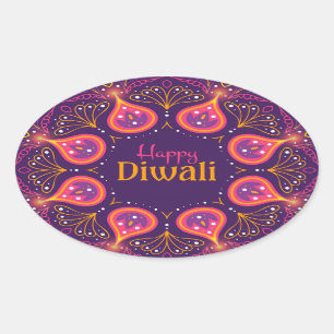 Happy Diwali Oval Sticker