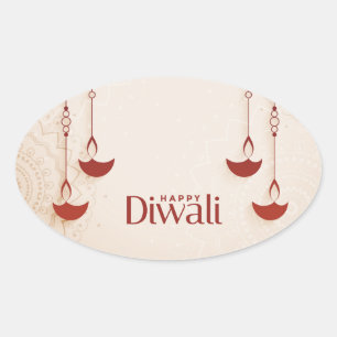 Happy Diwali Oval Sticker