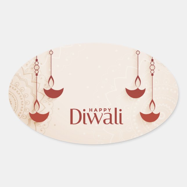 Happy Diwali    Oval Sticker (Front)