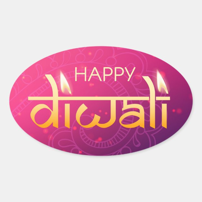 Happy Diwali  Oval Sticker (Front)