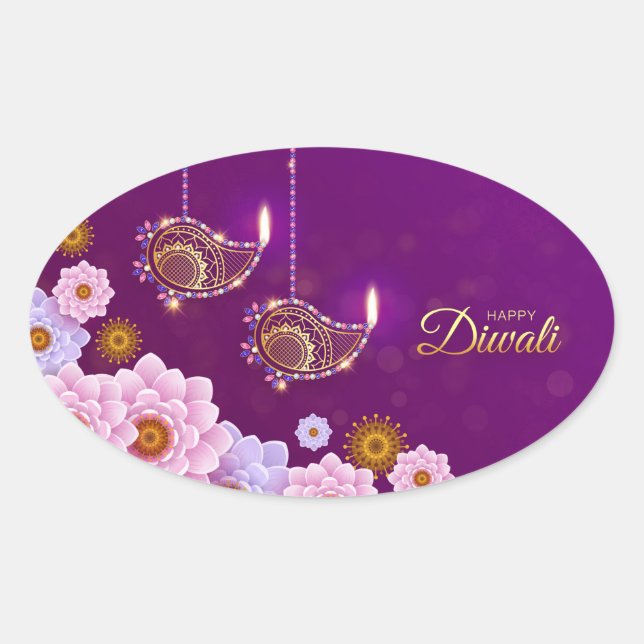 Happy Diwali    Oval Sticker (Front)