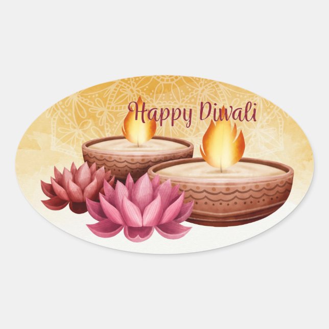Happy Diwali  Oval Sticker (Front)