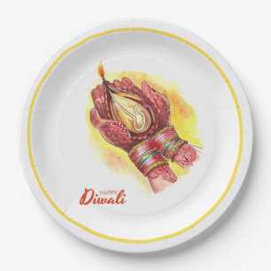 Happy Diwali Paper Plate