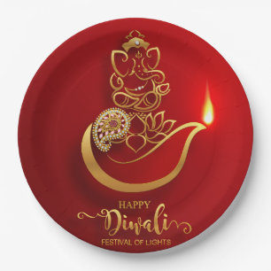 Happy Diwali Paper Plate