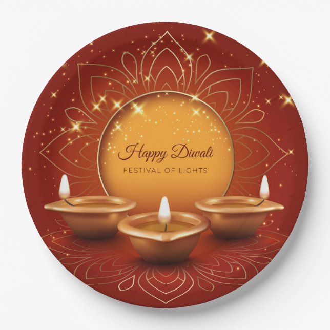 Happy Diwali  Paper Plate (Front)