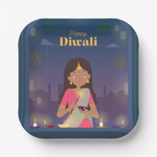 Happy Diwali Paper Plate