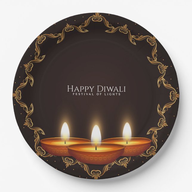Happy Diwali  Paper Plate (Front)